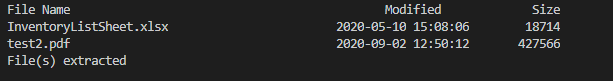 python Zip file Output in the Console